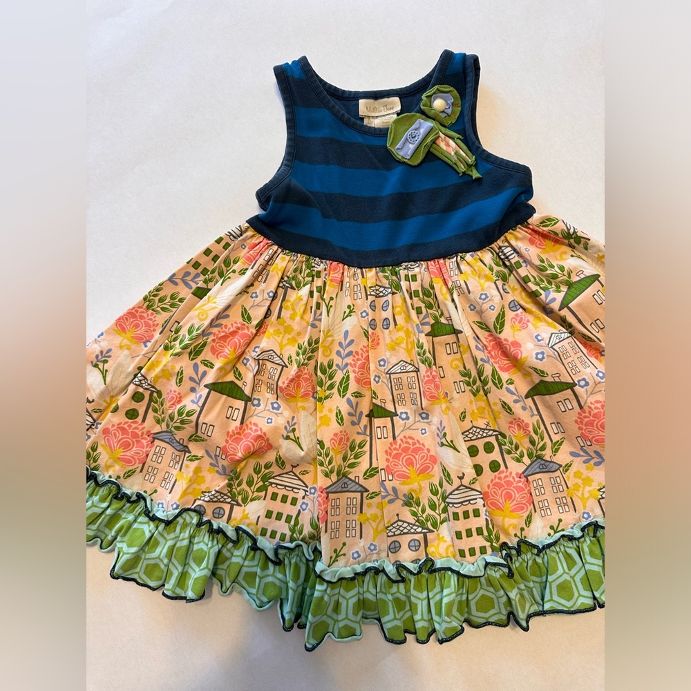 2T Matilda Jane Navy Floral Village-Print Casual Dress